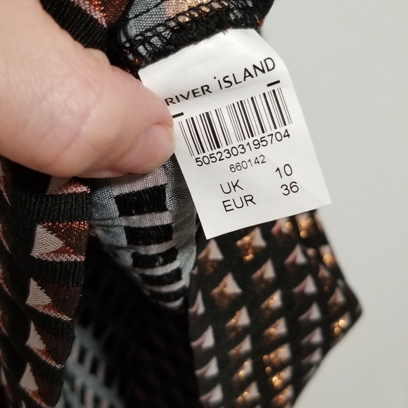 NWT River Island 🇬🇧 metallic patterned miniskirt - Picture 8 of 10